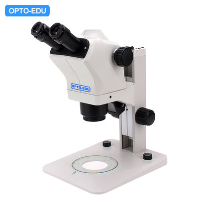 OPTO-EDU Stereo Microscope with Large Zoom Lens 0.6x-5.5x, Zoom Ratio 1:9.1, and 125 mm Working Distance for Life Sciences & Industrial Inspection